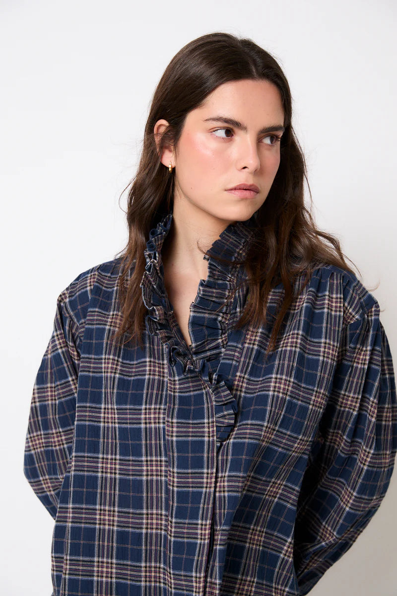 Blouse maribel cuadro azul