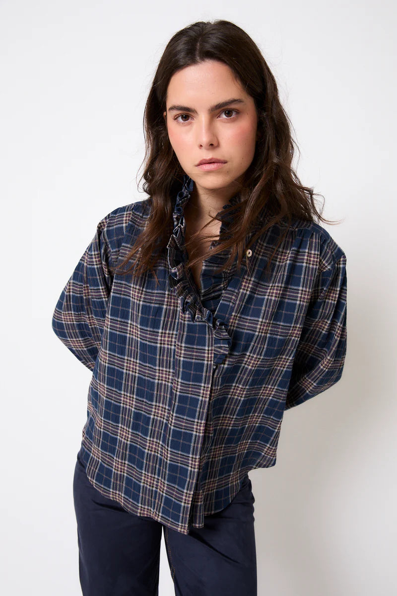 Blouse maribel cuadro azul