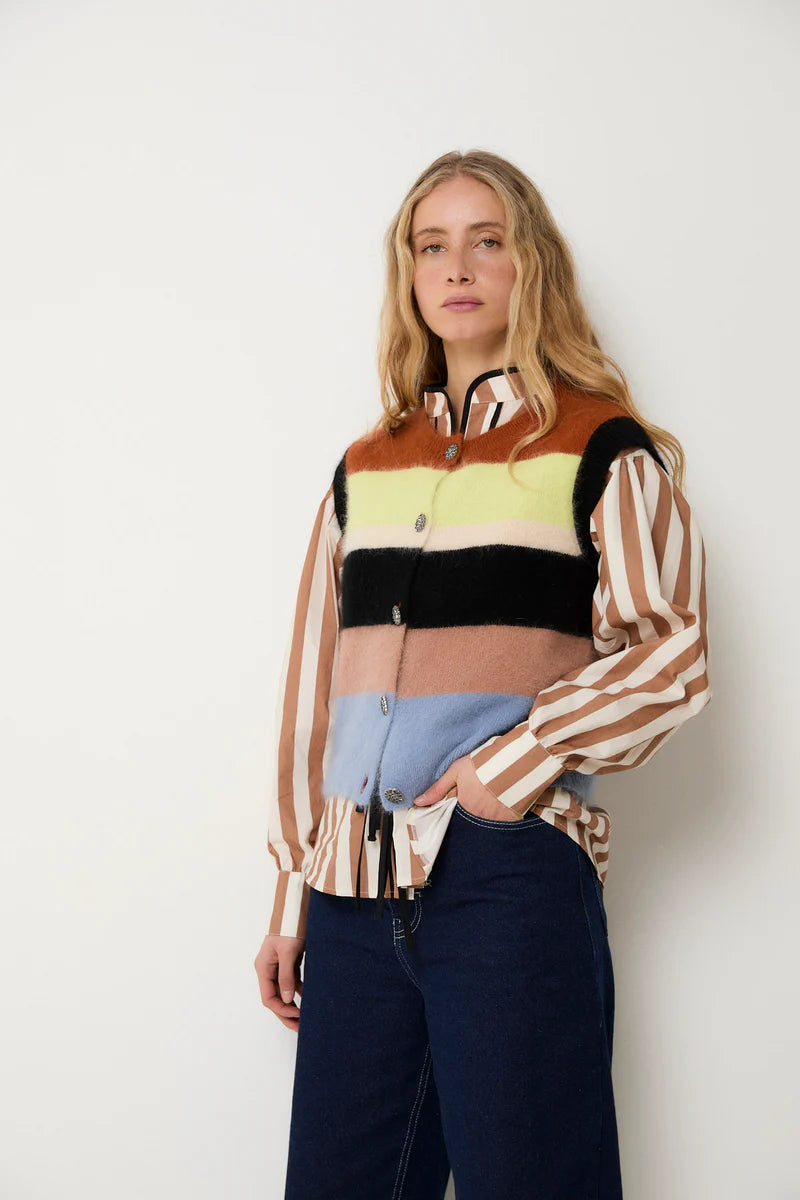 Gilet nagoya maille caramel