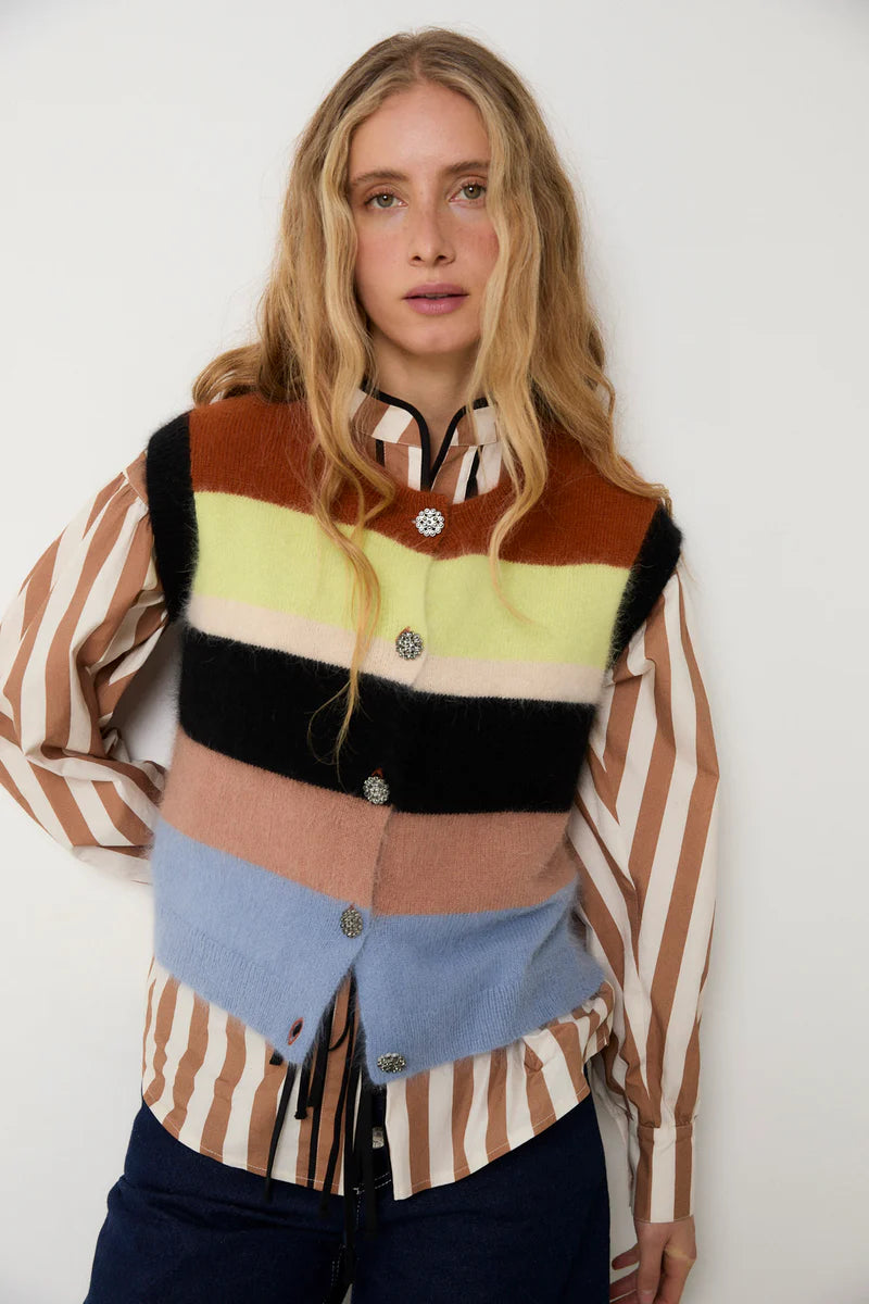 Gilet nagoya maille caramel