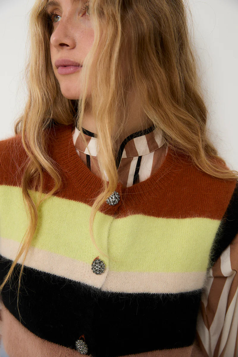 Gilet nagoya maille caramel