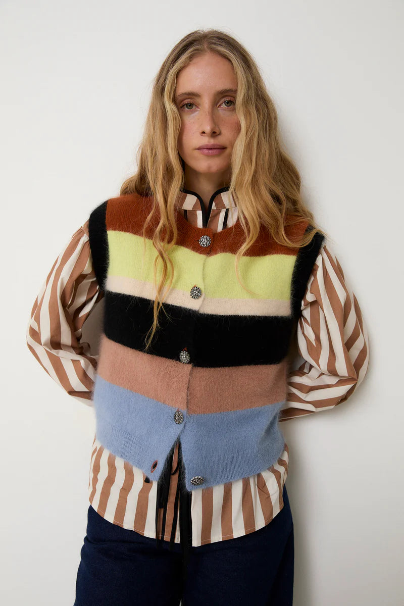 Gilet nagoya maille caramel