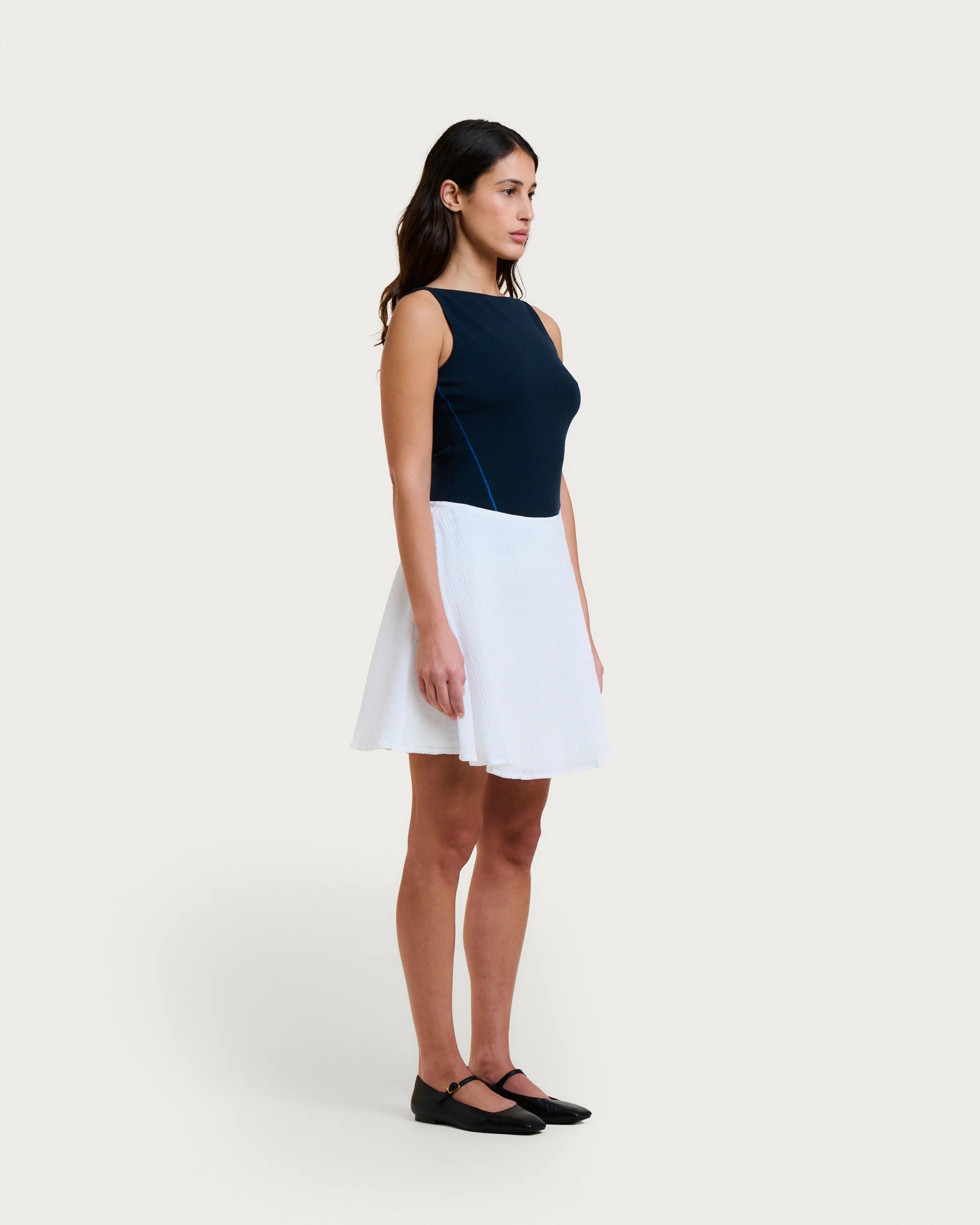 Jupe soleil moya white