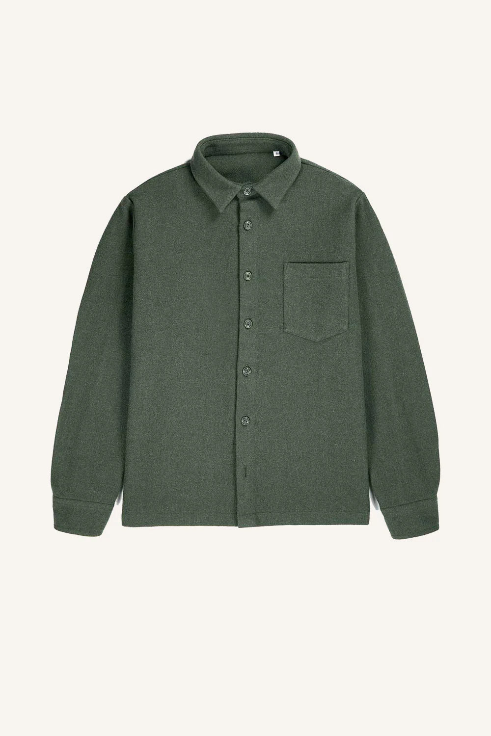 Surchemise en laine epure khaki unie