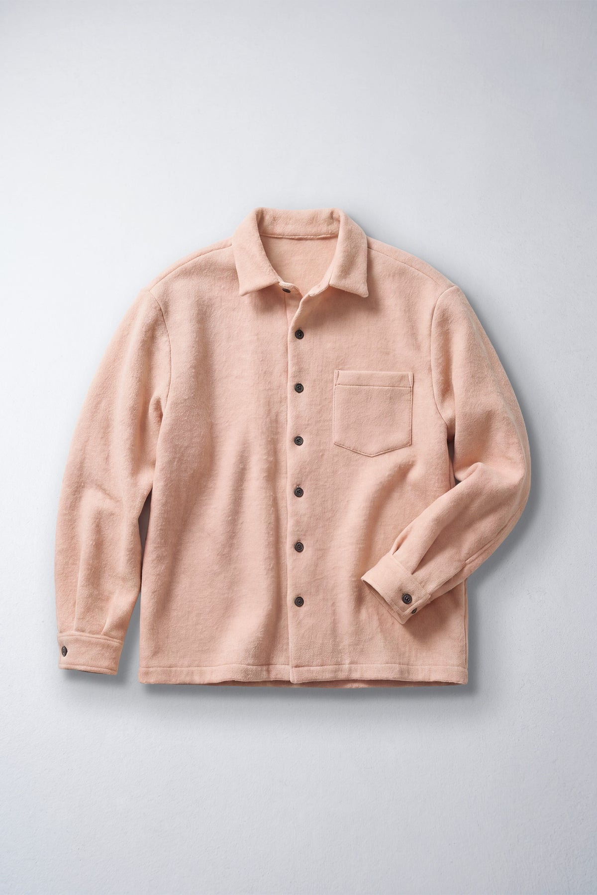 Surchemise epure en laine rose pale