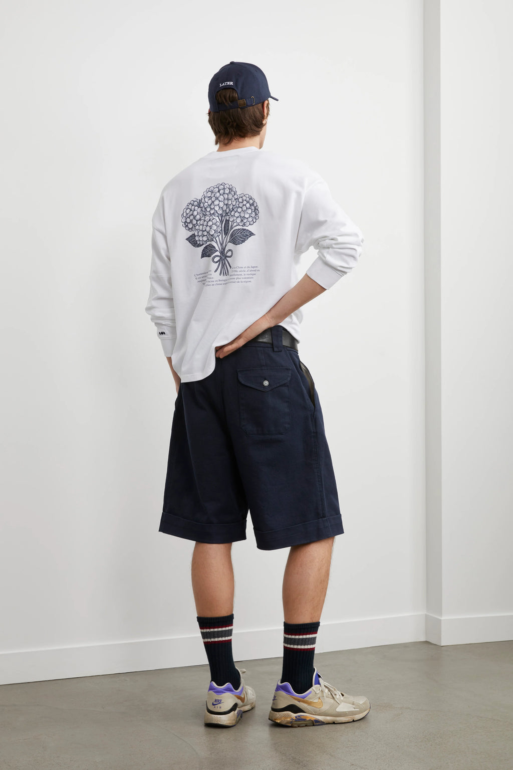 T shirt manches longues blanc hortensia