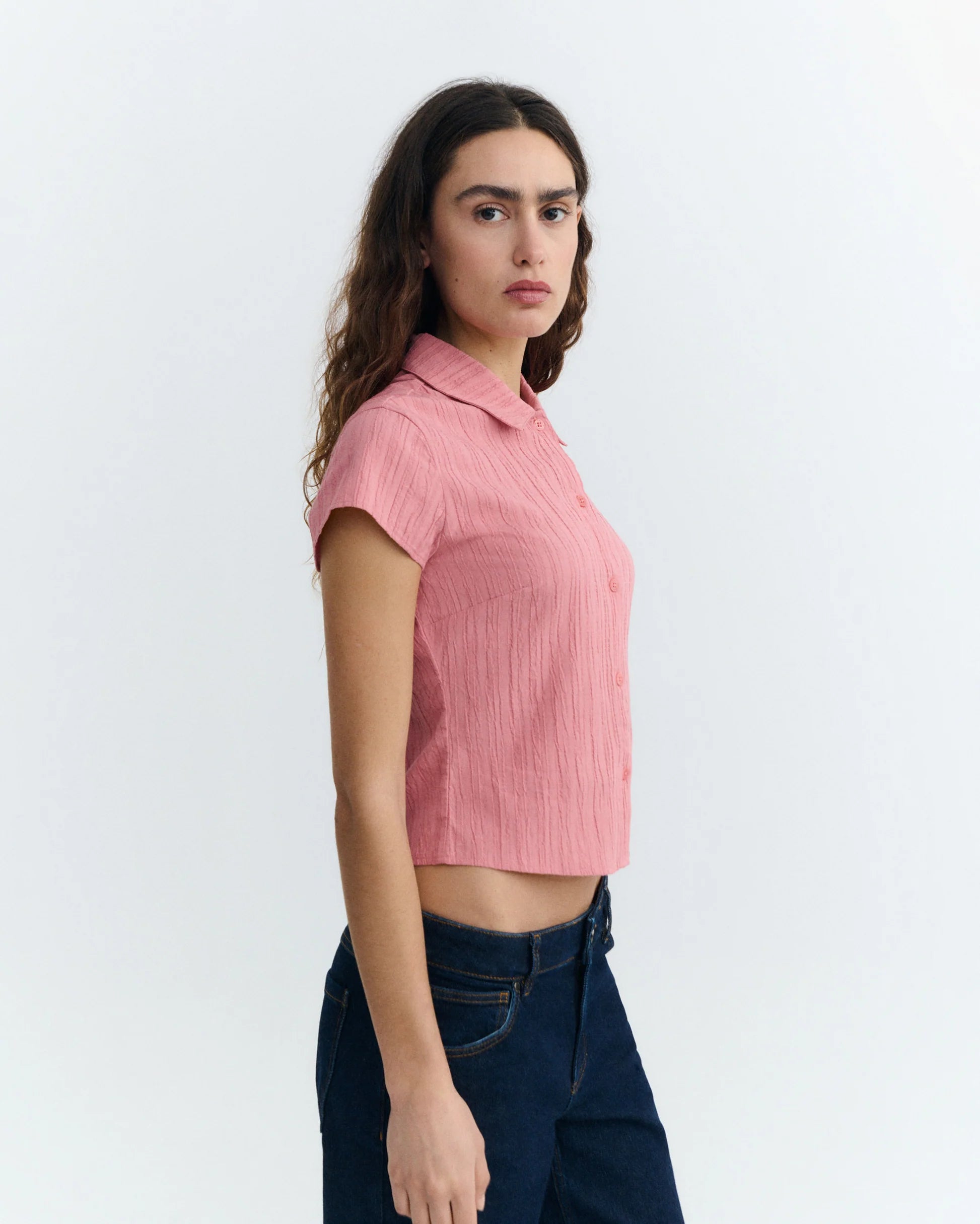 Kitty blouse rosette pink