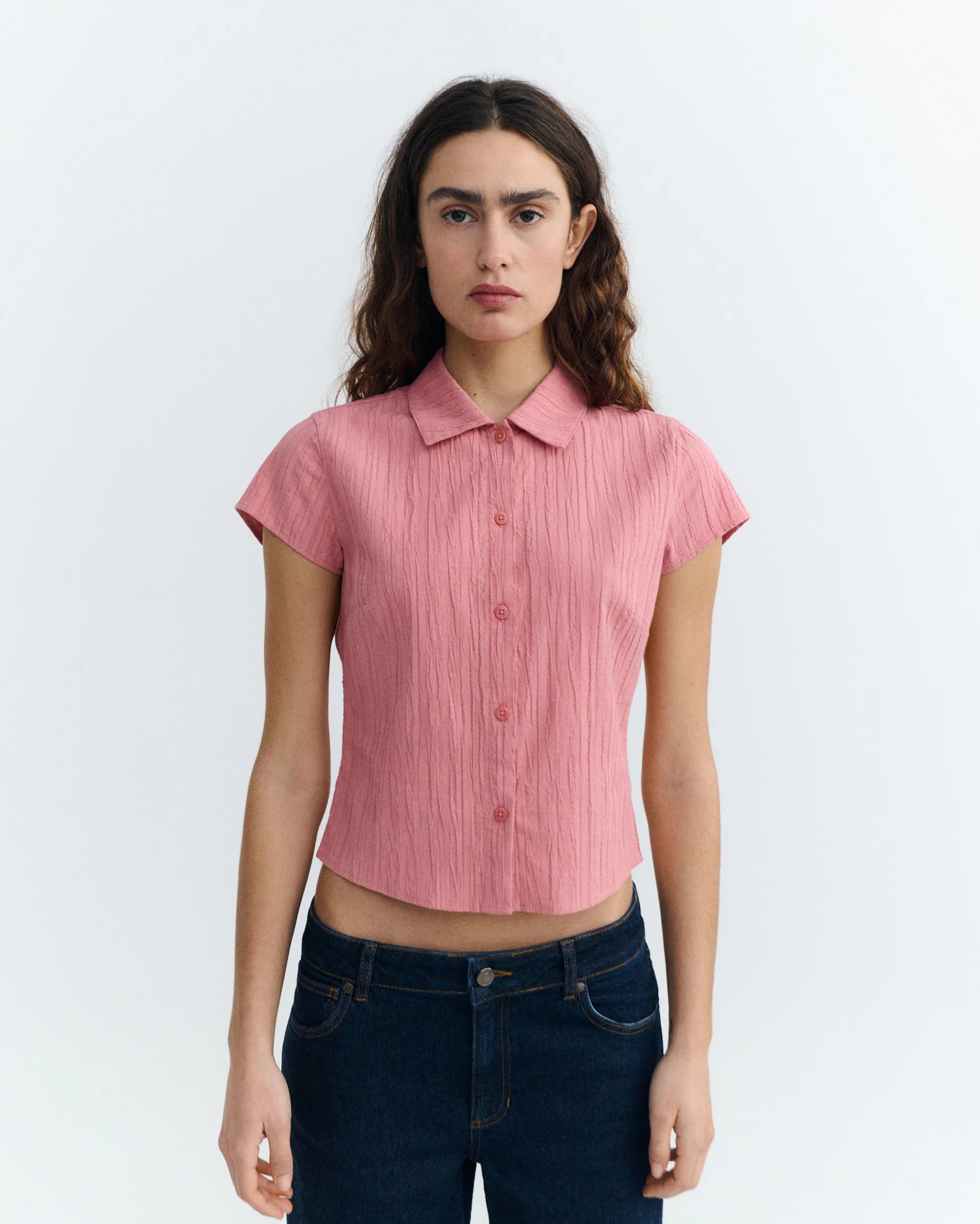 Kitty blouse rosette pink