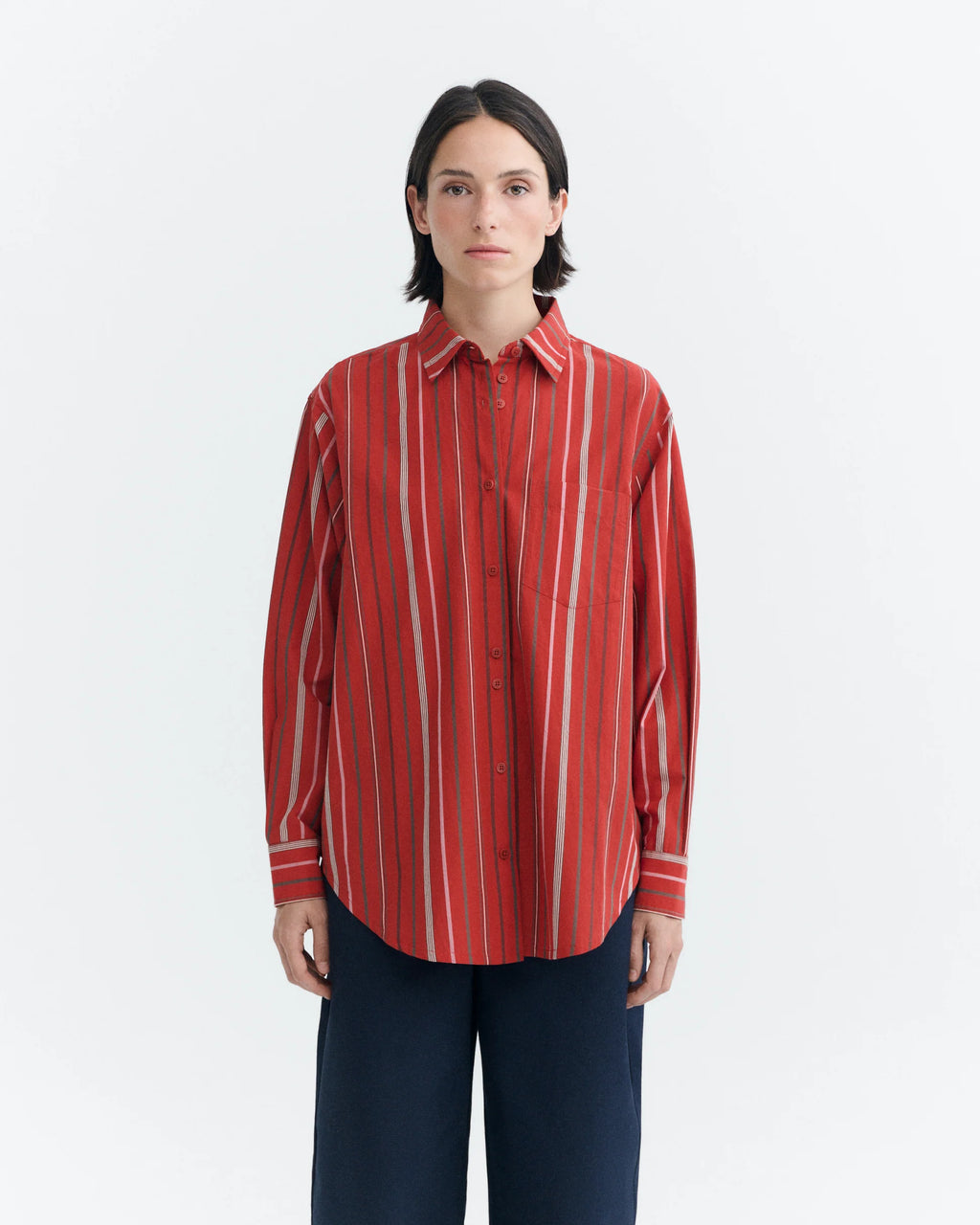 Red steffi stripes odelia blouse