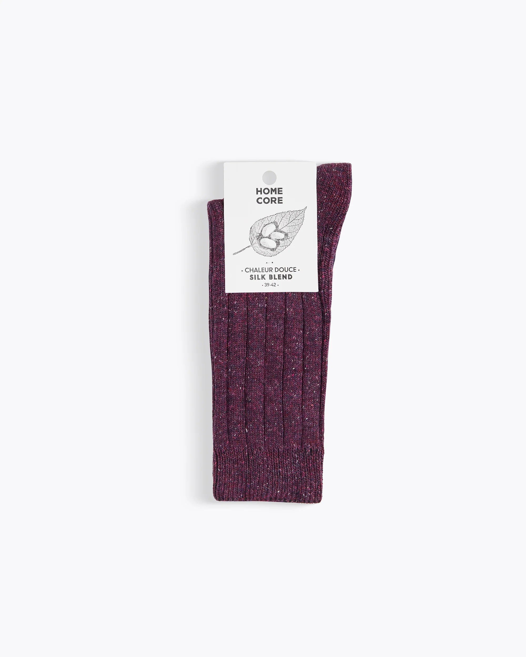 Wool silk socks purple multi