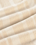 Lia raw dappled stripes shorts ecru