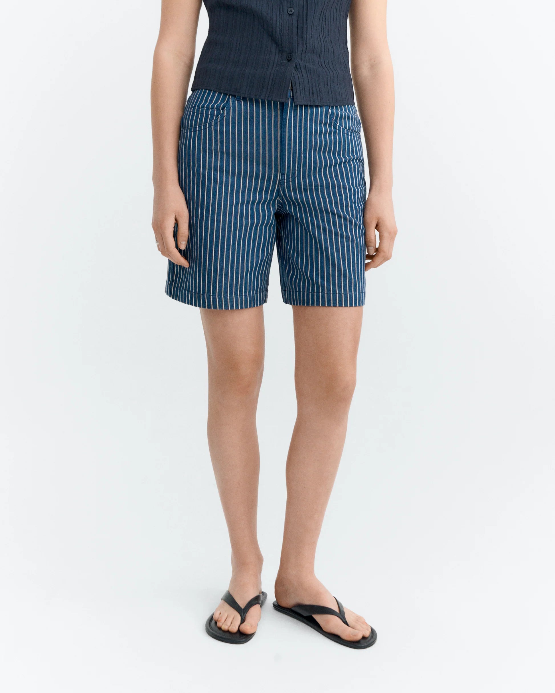 Luisa railway stripes shorts