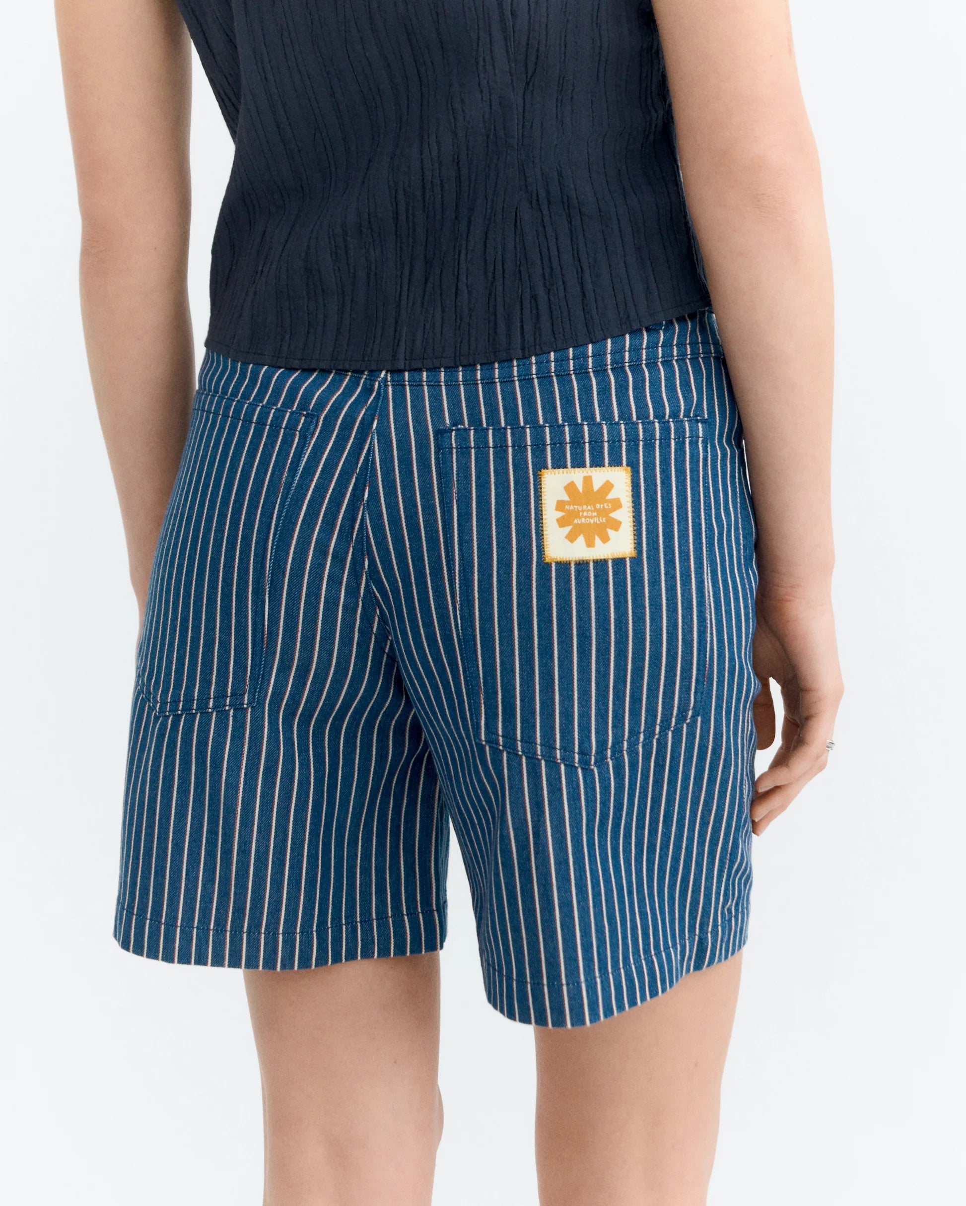 Luisa railway stripes shorts