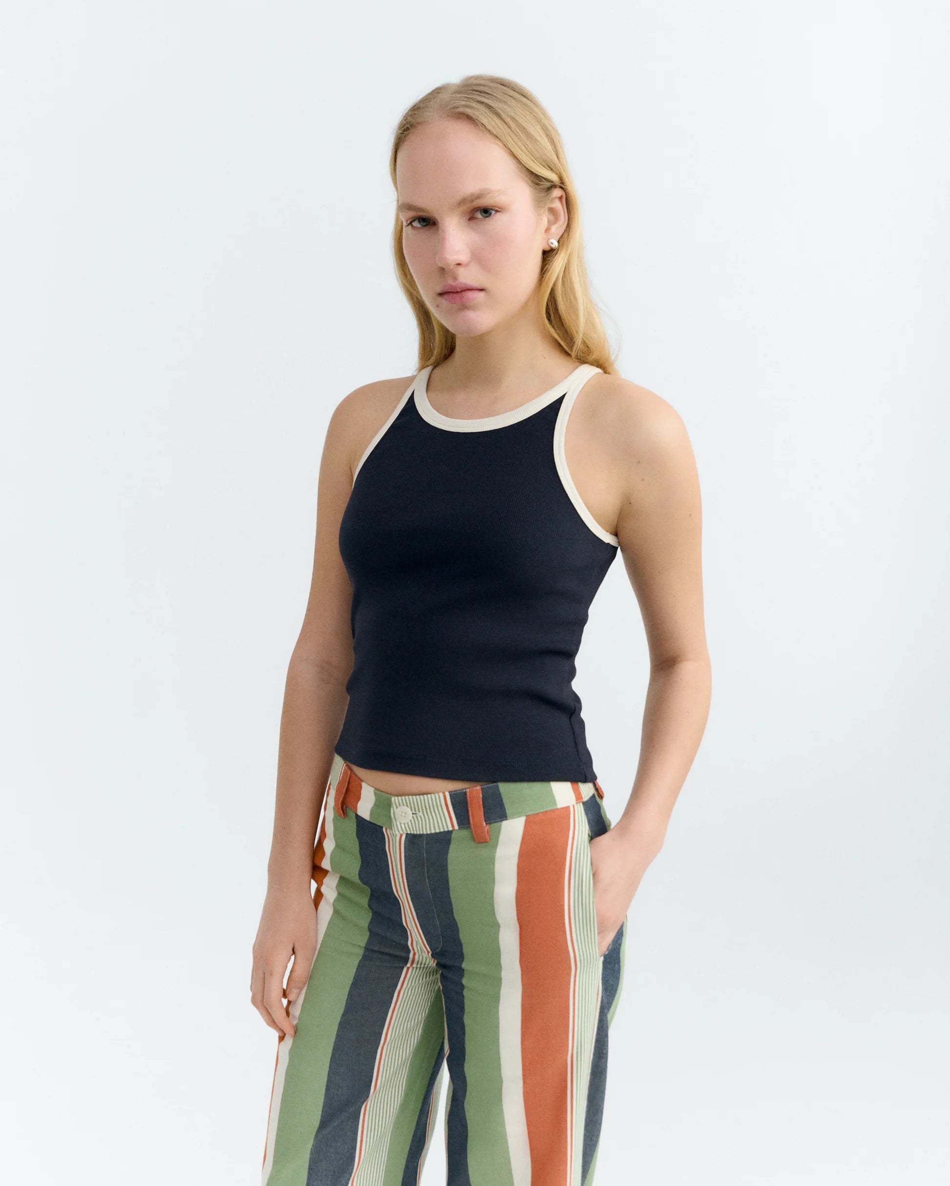 Harriet top navy pannacota