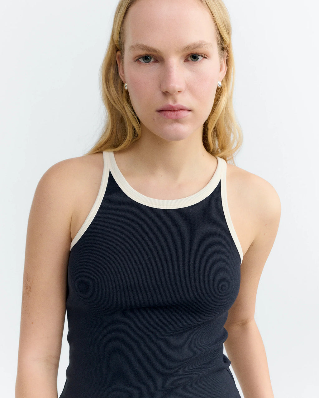 Harriet top navy pannacota