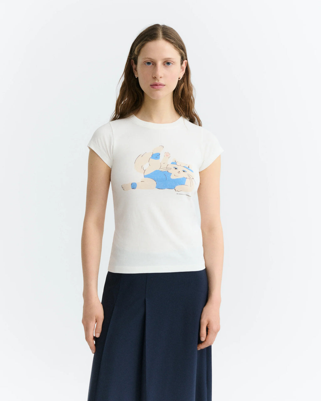 Meowrobics white myrna tee