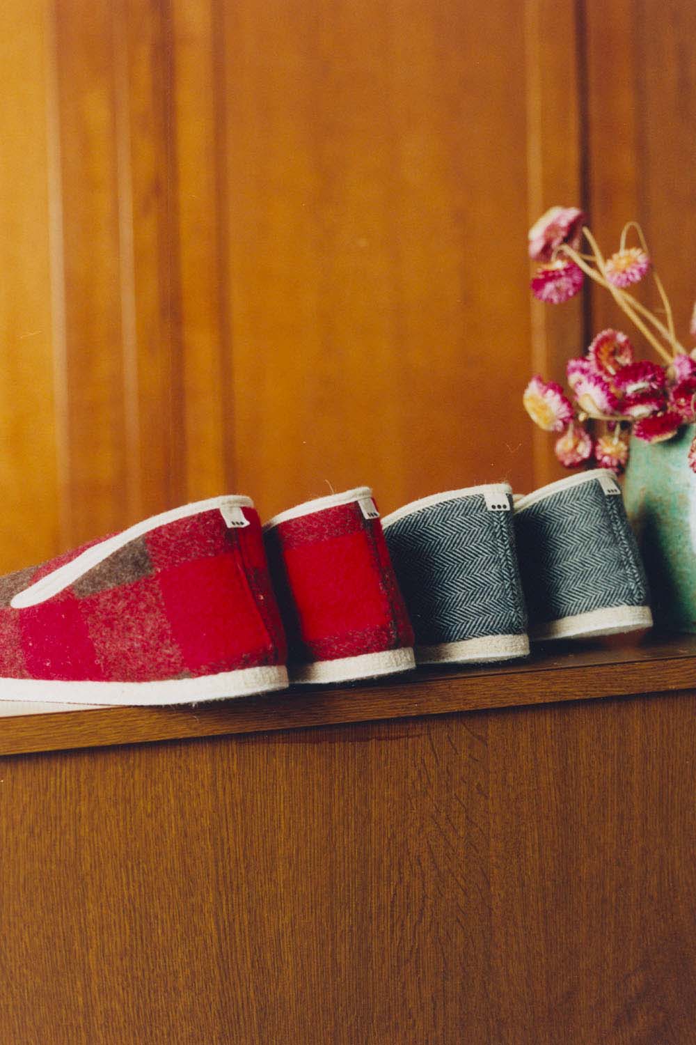 Charentaises chevrons gris