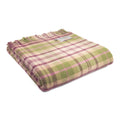 Plaid laine vierge rose