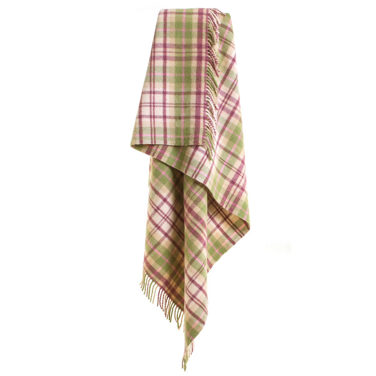 Plaid laine vierge rose
