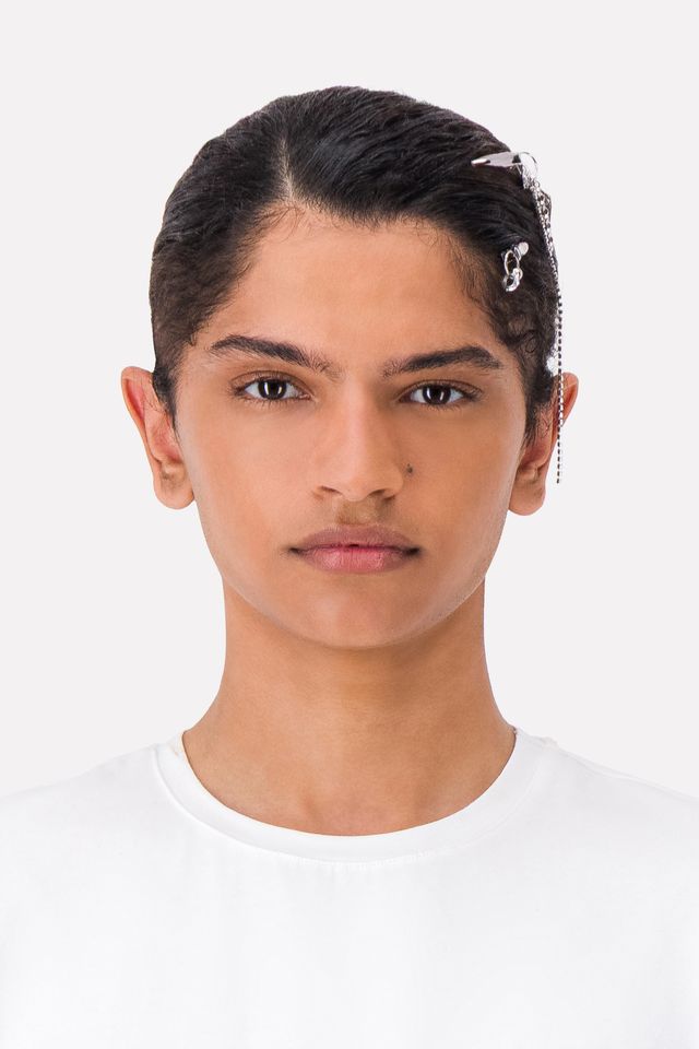 Bel crystal hair clip set palladium