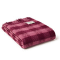 Plaid laine vierge bordeau