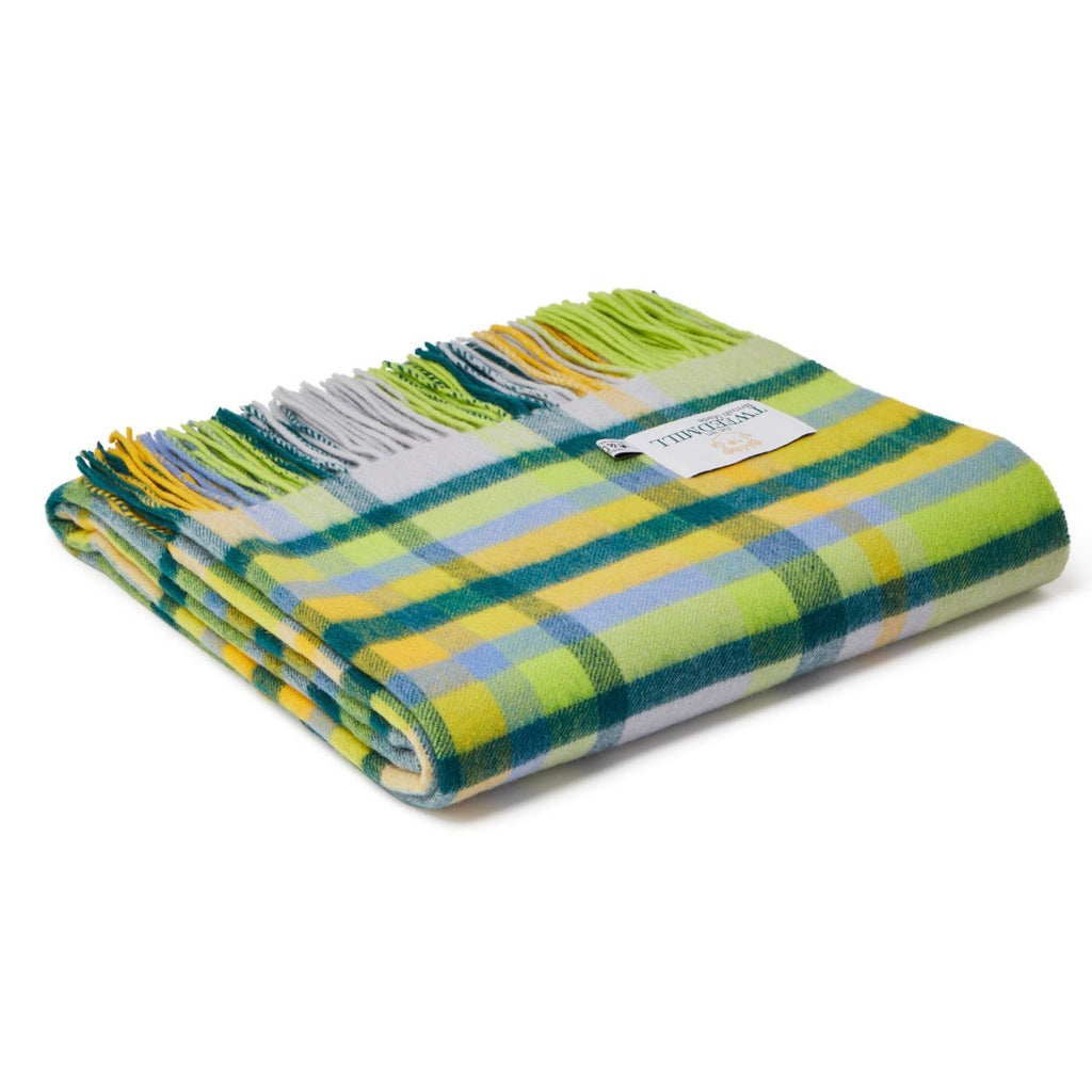 Plaid laine vierge vert