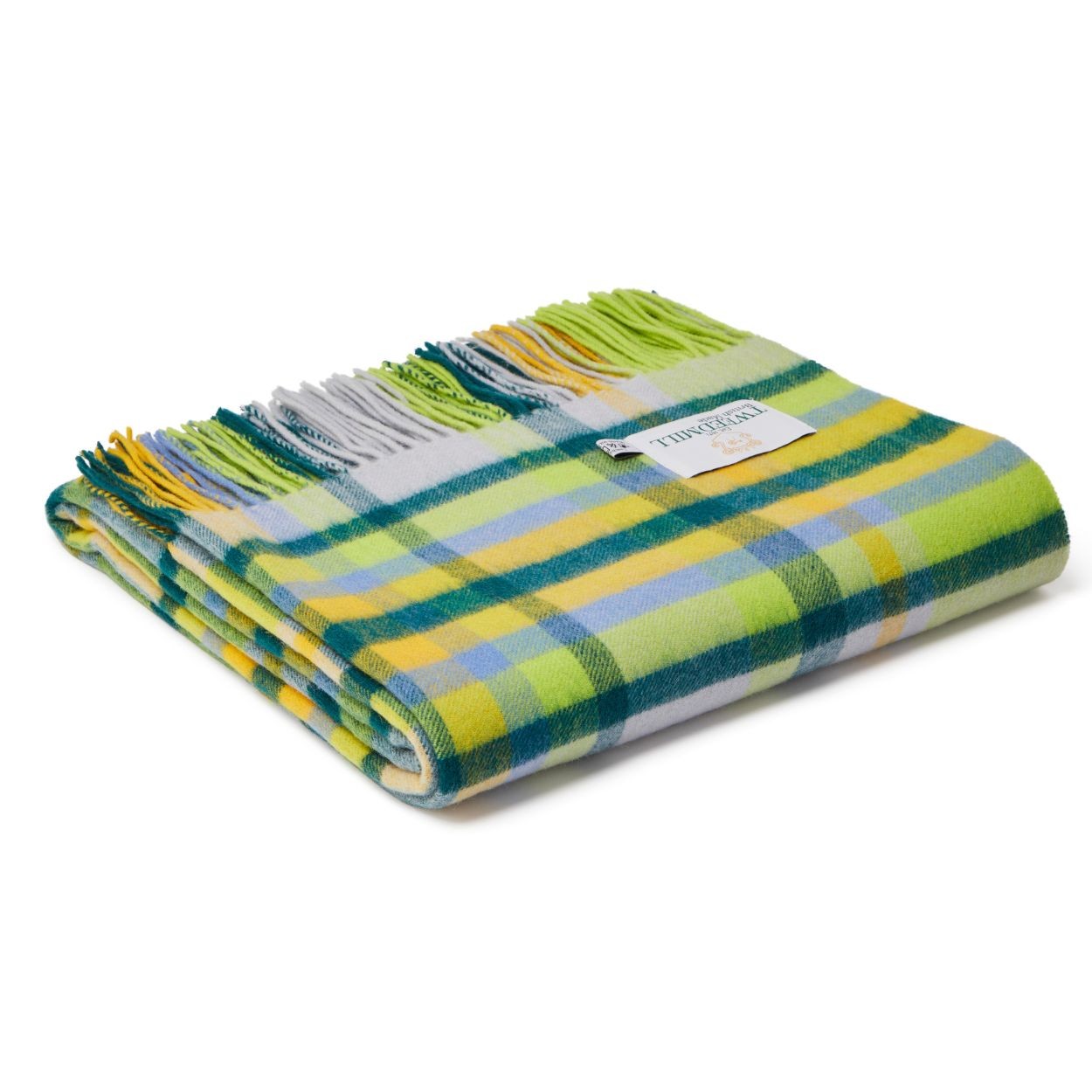 Plaid laine vierge vert