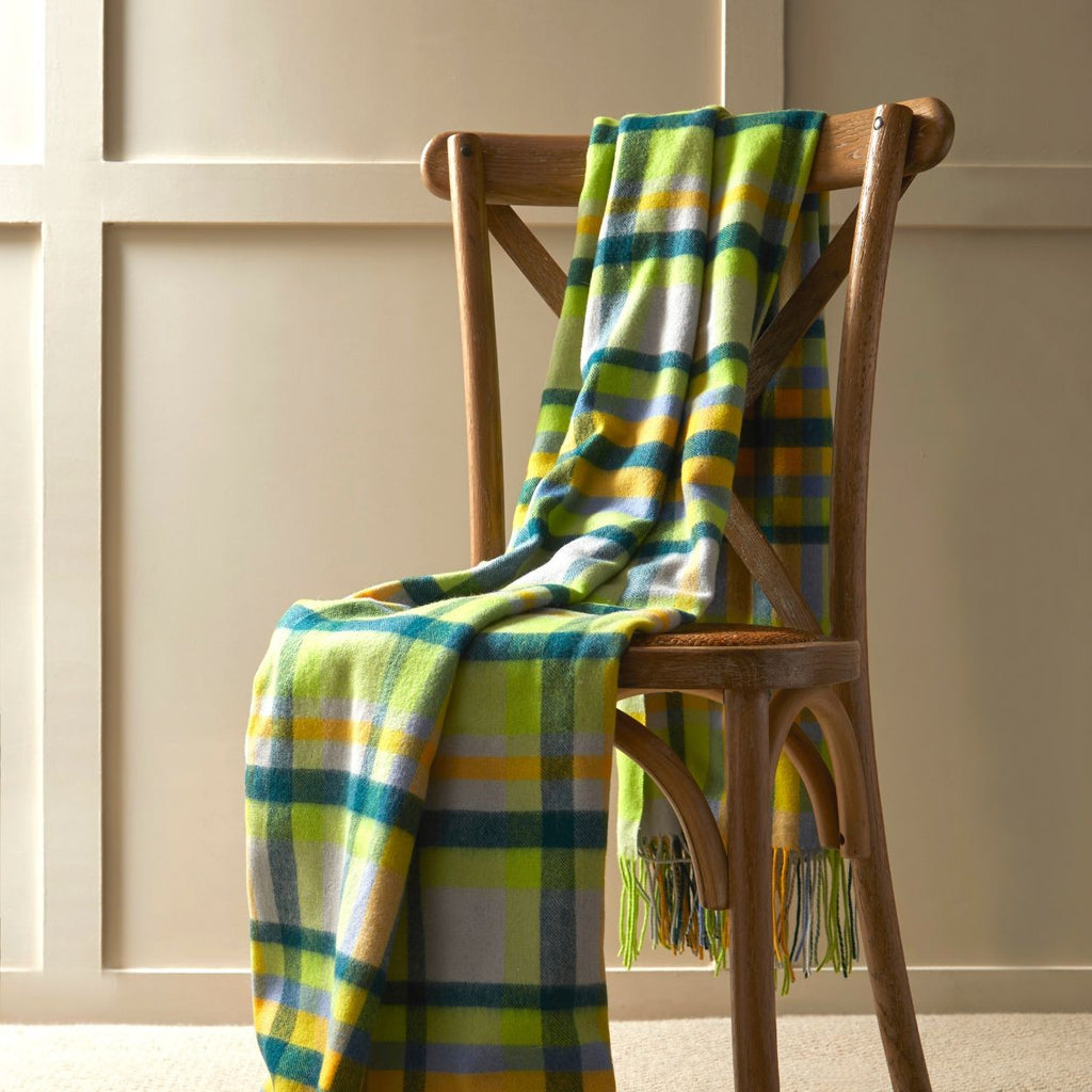 Plaid laine vierge vert