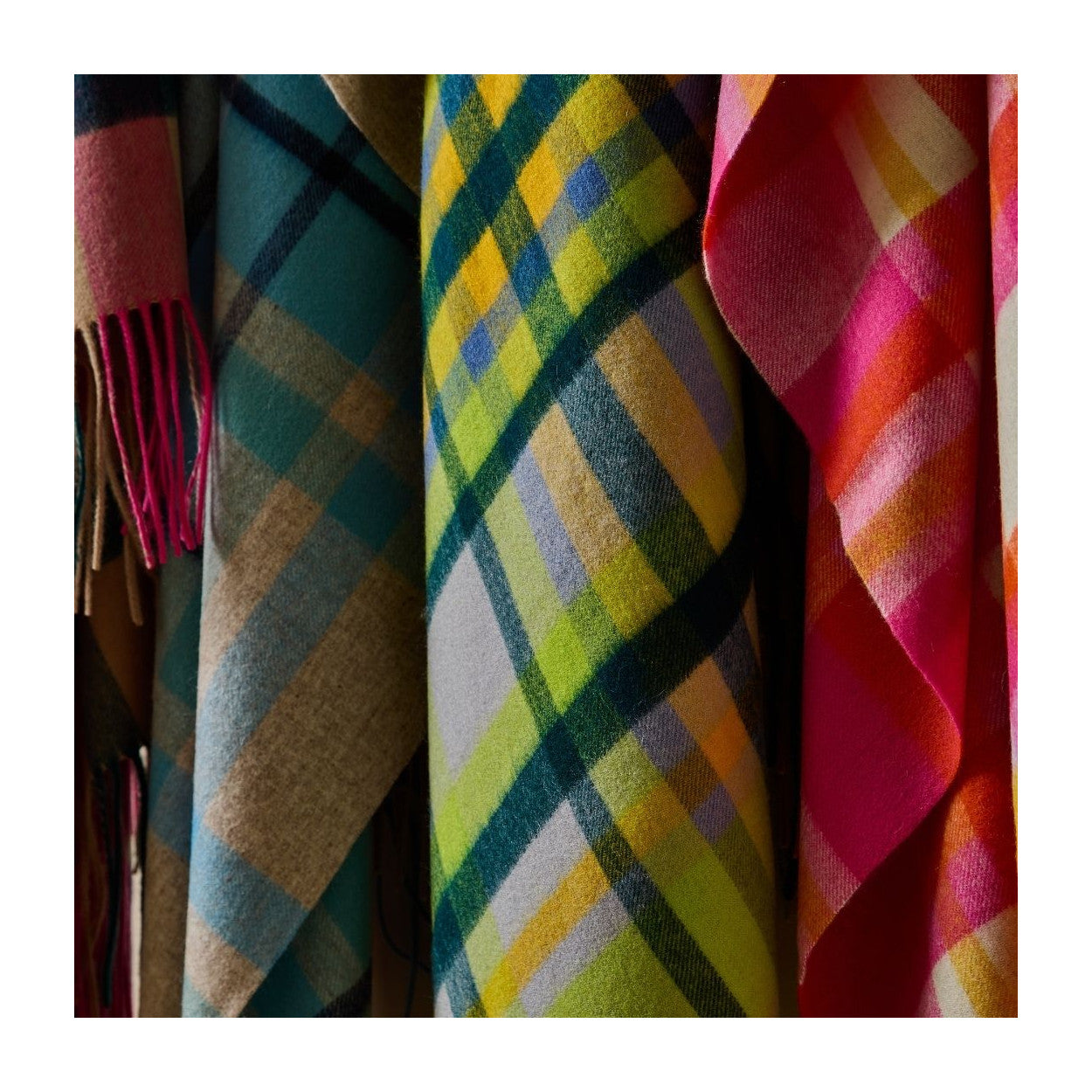 Plaid laine vierge vert