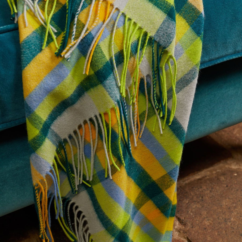 Plaid laine vierge vert