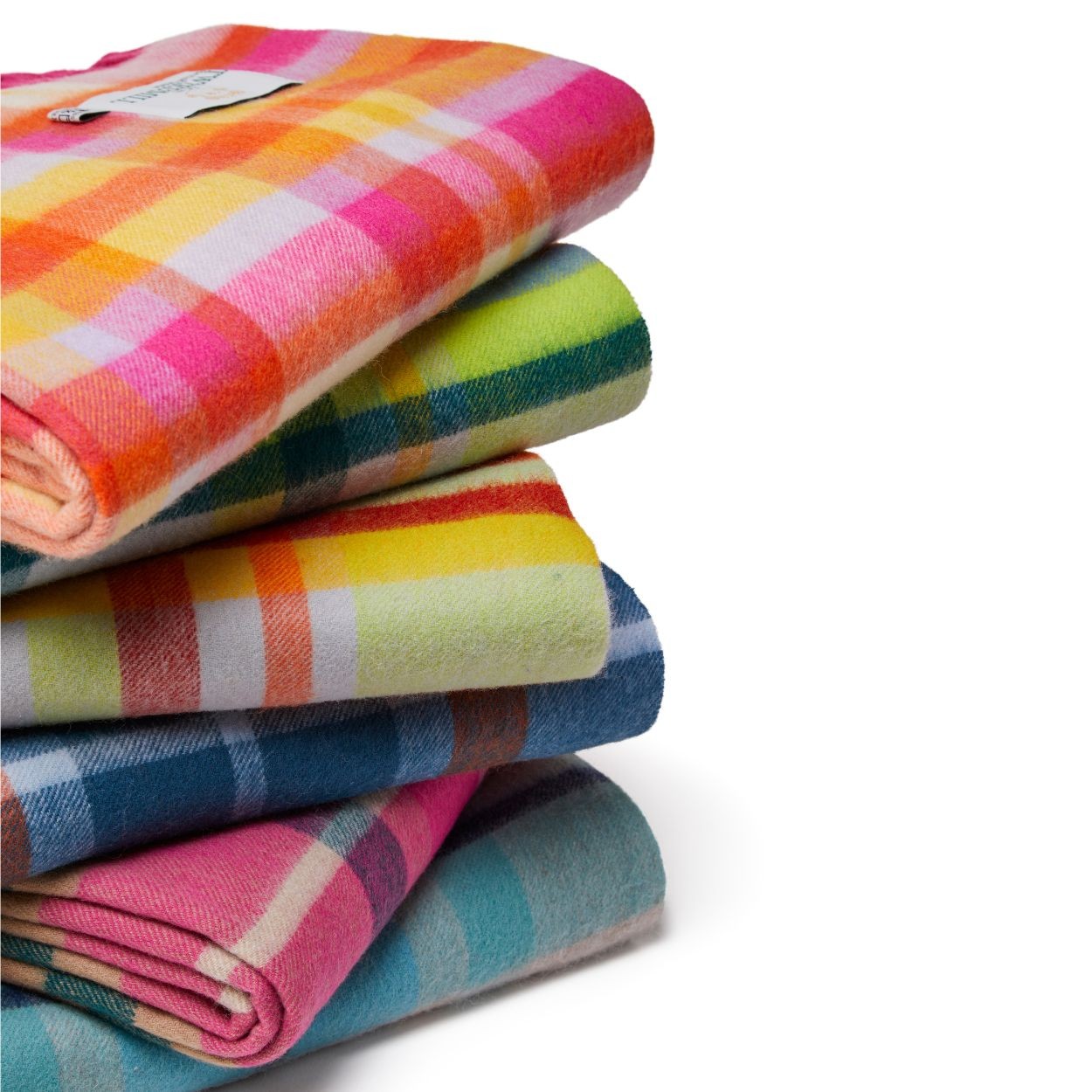 Plaid laine vierge rose