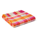 Plaid laine vierge rose