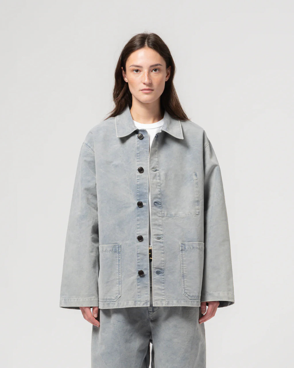 Coach jacket nebraska cotton coastal blue