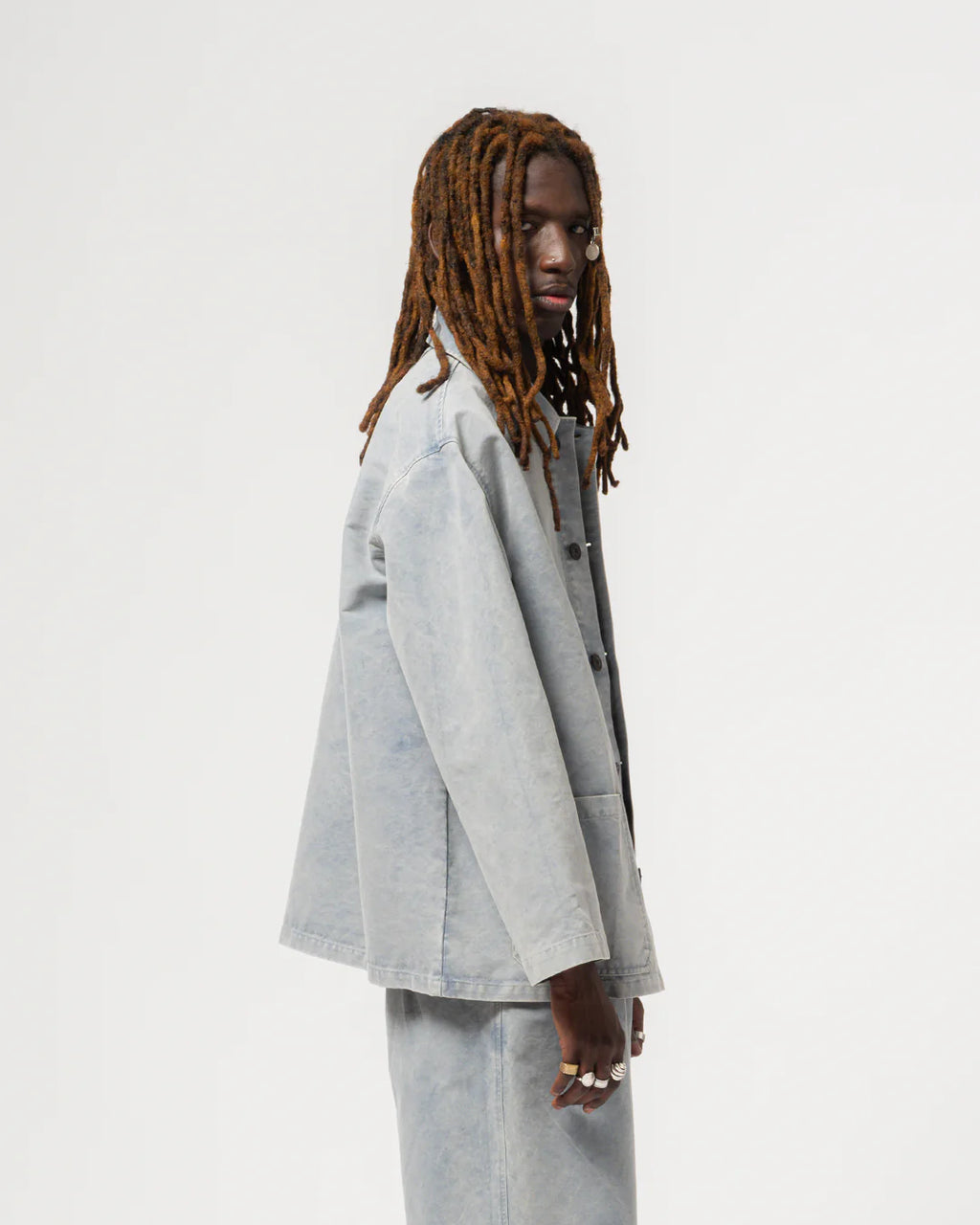 Coach jacket nebraska cotton coastal blue