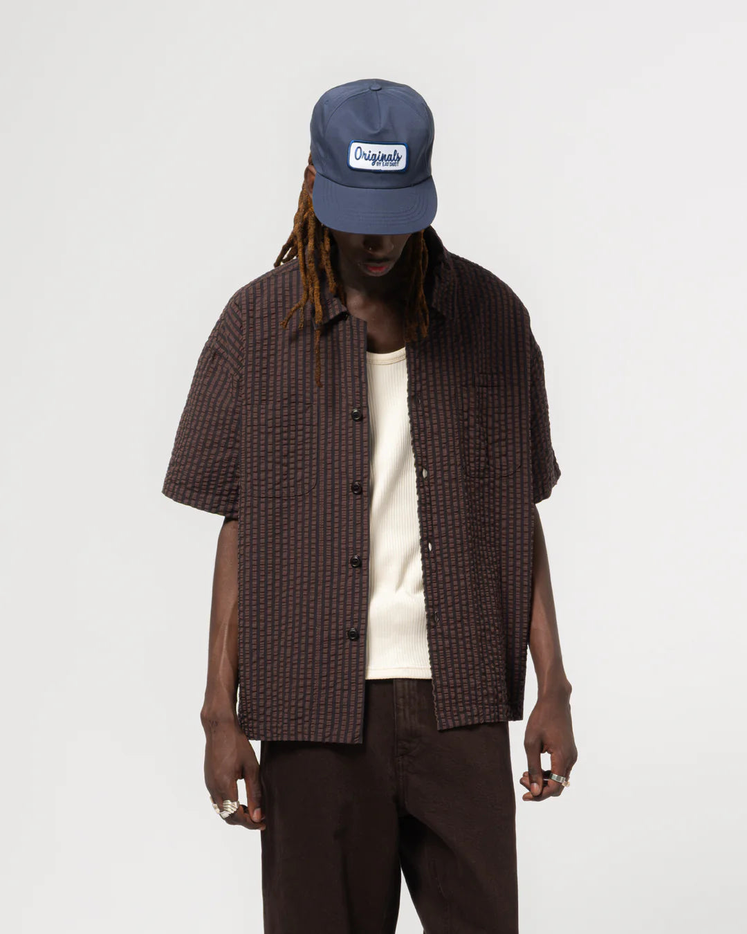 Aloha shirt belfast seersucker coffee