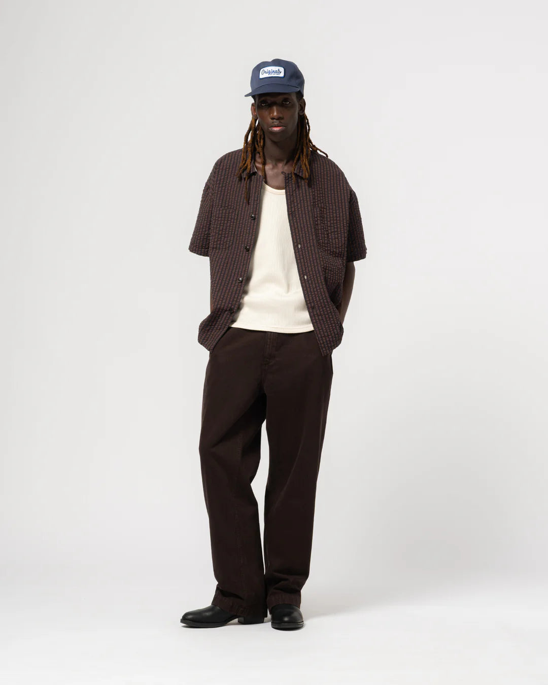 Aloha shirt belfast seersucker coffee