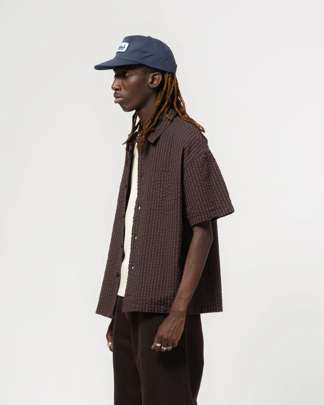 Aloha shirt belfast seersucker coffee