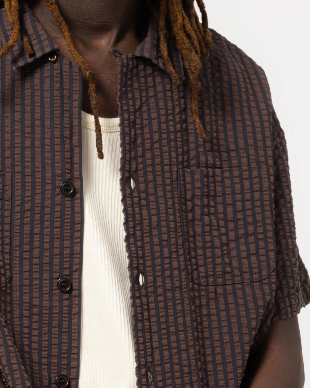 Aloha shirt belfast seersucker coffee