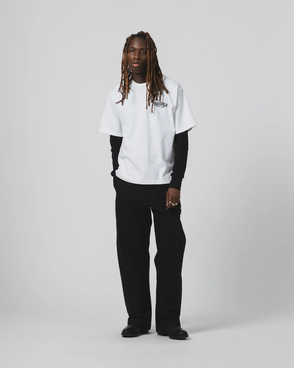 Bad News Tee Open End White