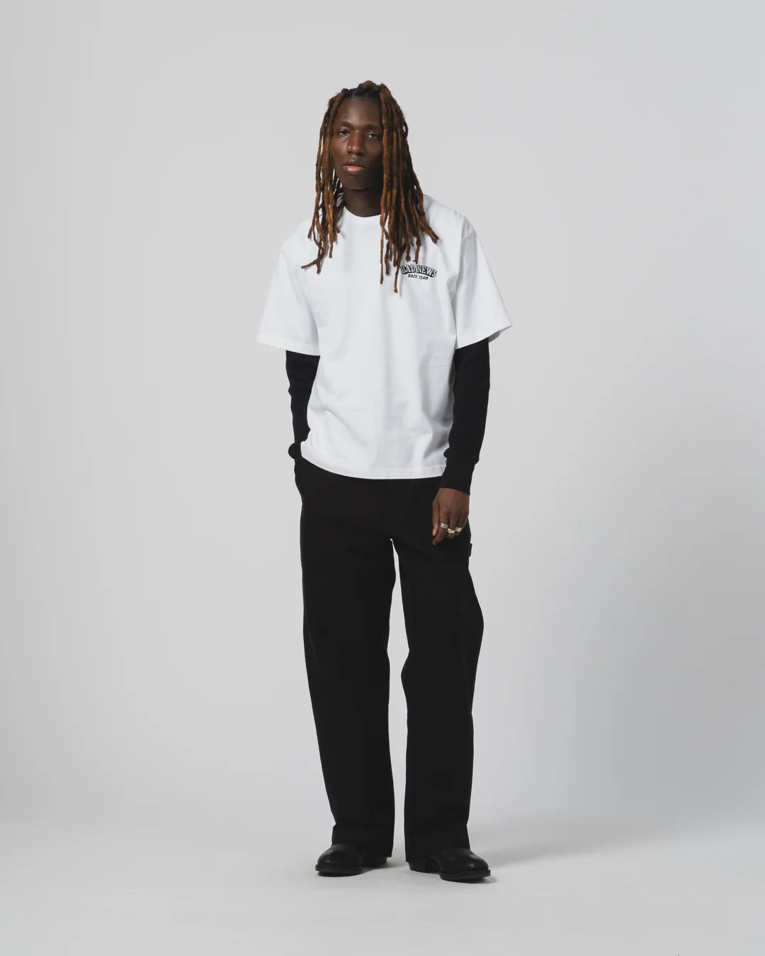 Bad News Tee Open End White