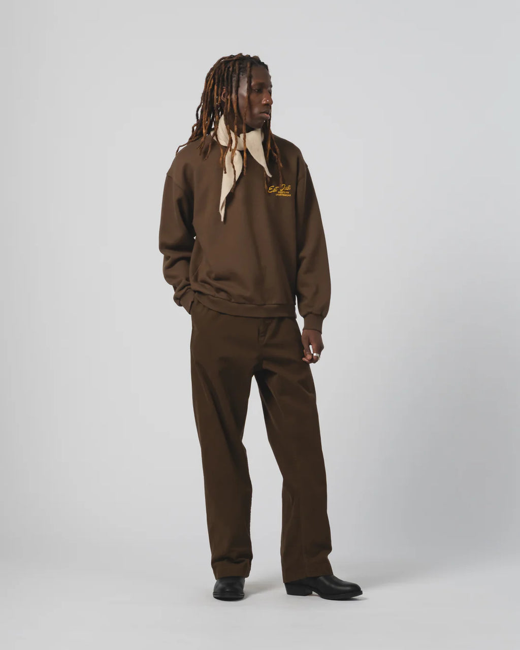 Western Sportswear Sweater Basic Fleece Brown