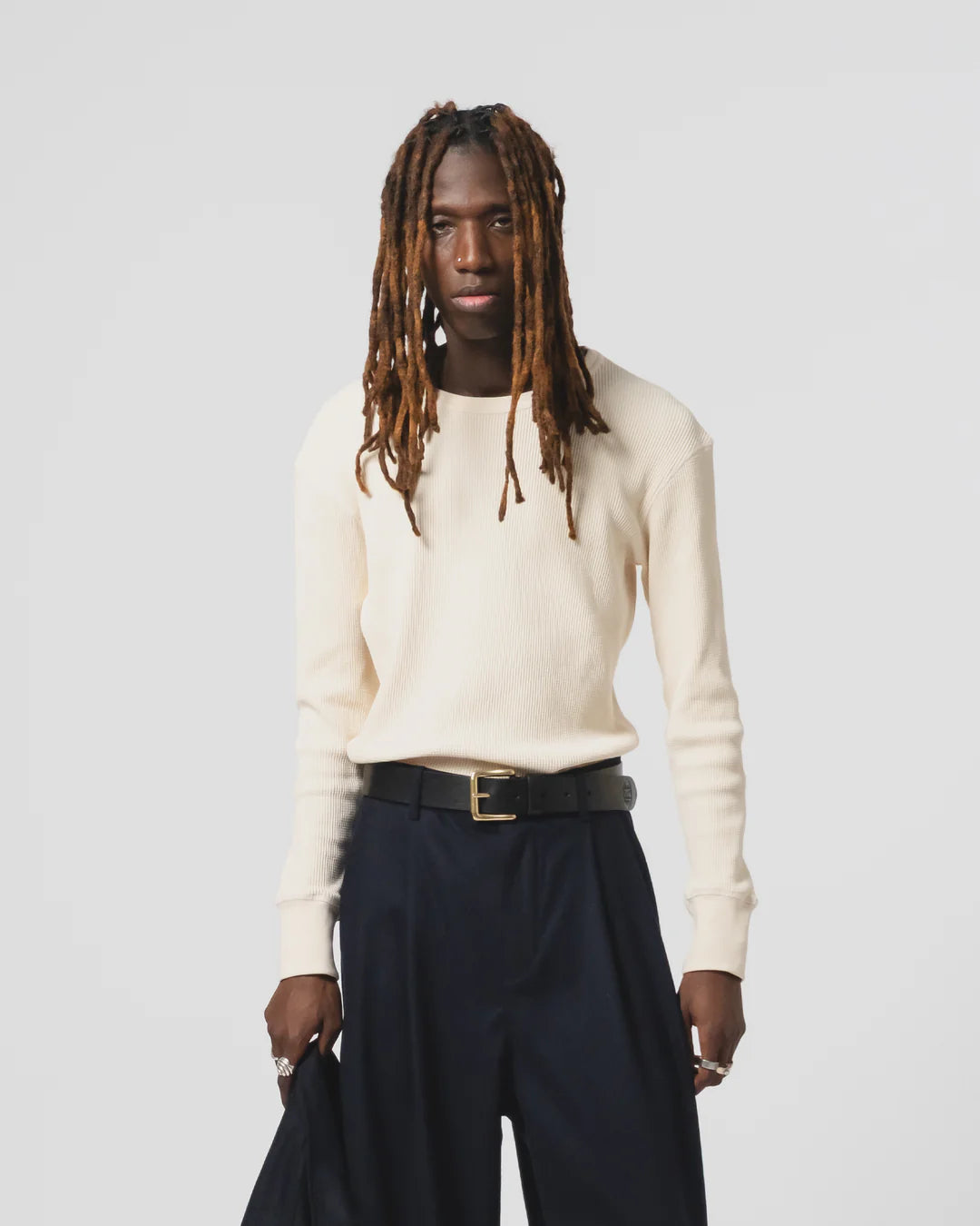 L/S Thermo Waffle T Jersey Off White