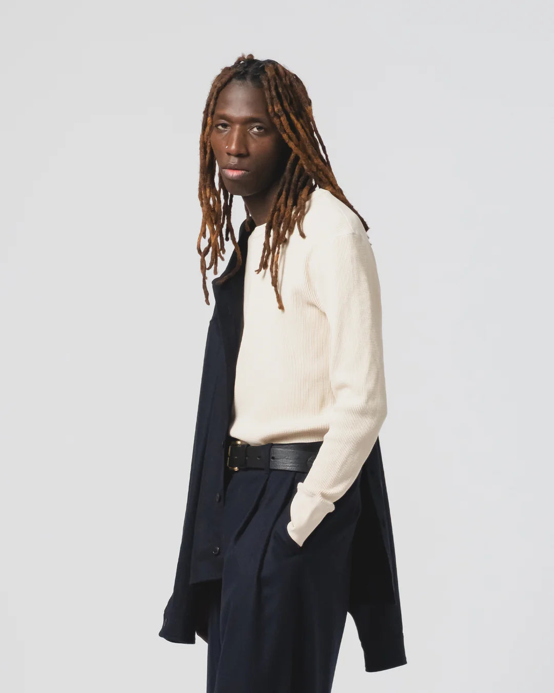 L/S Thermo Waffle T Jersey Off White