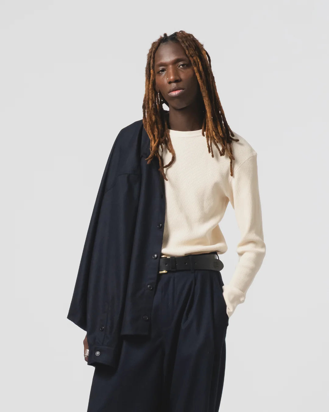 L/S Thermo Waffle T Jersey Off White