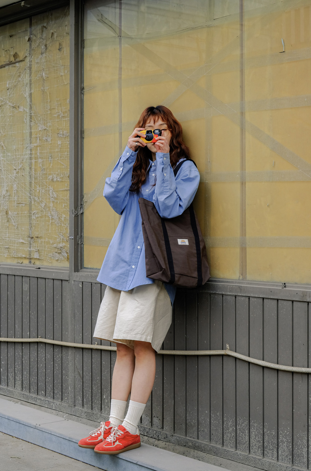 Wide cn half pants cream