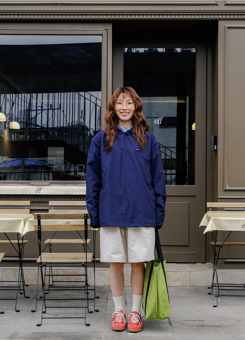 Wide cn half pants cream