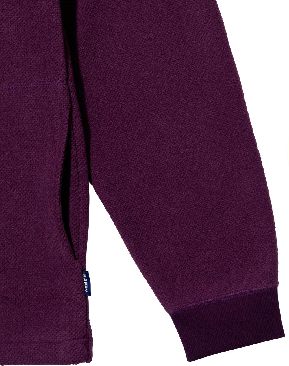 Fleece waffle button anorak purple