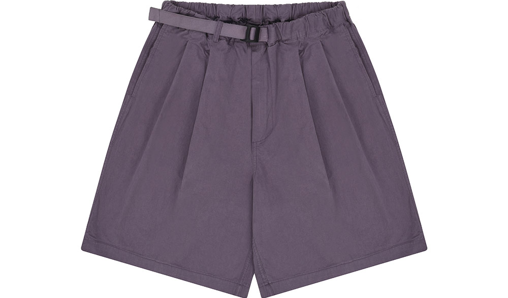 Two tuck wide half pants purple