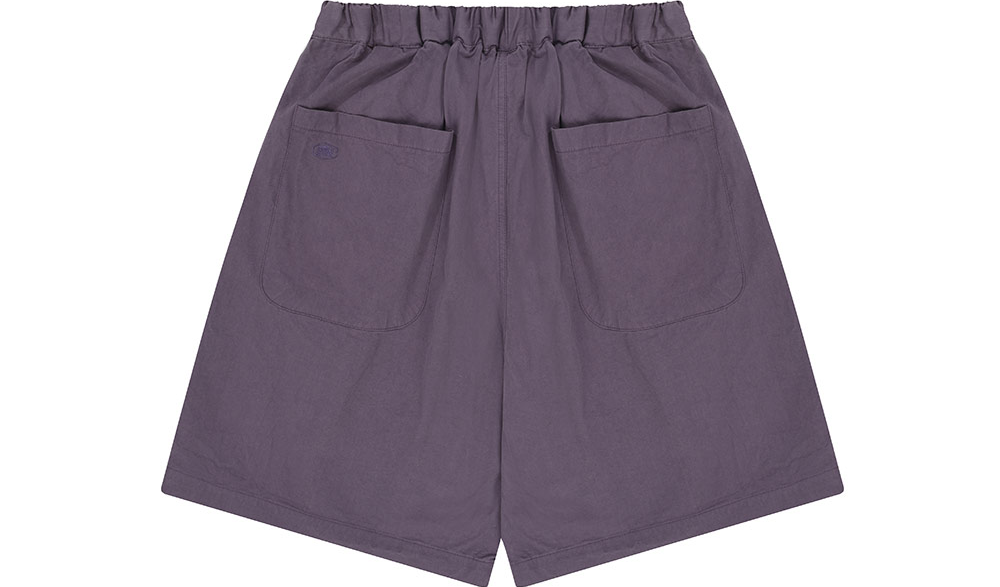 Two tuck wide half pants purple