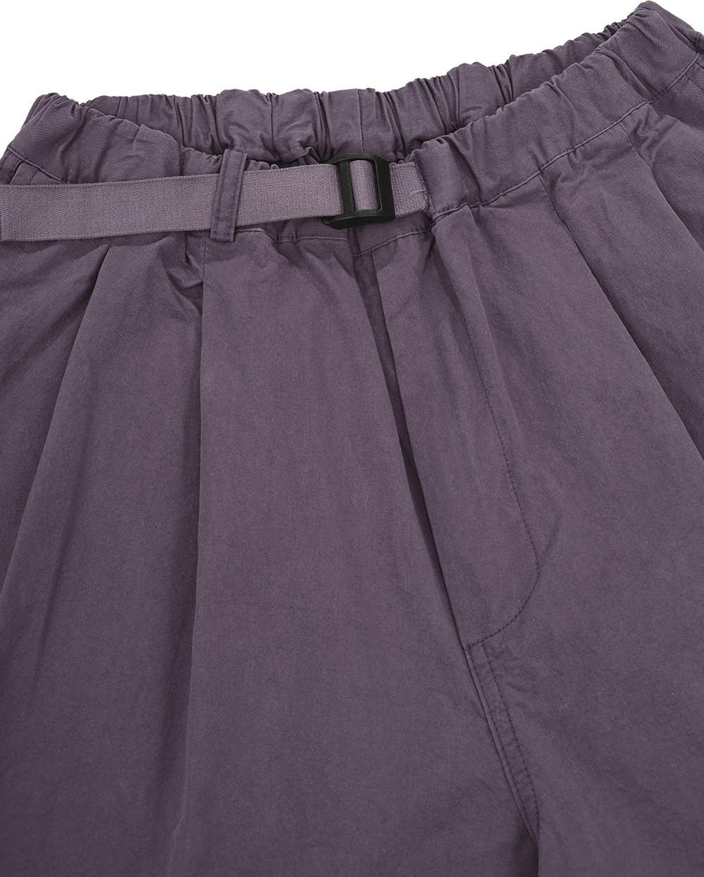 Two tuck wide half pants purple